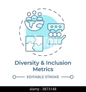 Diversity and inclusion metrics soft blue concept icon Stock Vector