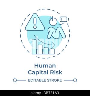 Human capital risk soft blue concept icon Stock Vector