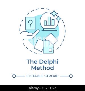 Delphi method soft blue concept icon Stock Vector