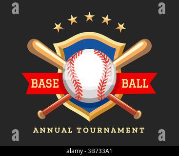 Colorful baseball tournament emblem Stock Vector