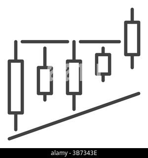 Level Breakout Candlestick Chart vector concept icon or sign in outline style Stock Vector