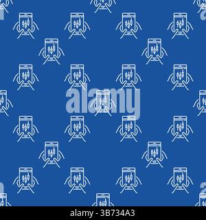 Candlestick Pattern on smartphone screen vector mobile trading concept seamless pattern in outline style Stock Vector