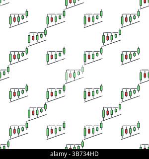 Level Breakout Trading Chart vector Cryptocurrency concept colored seamless pattern Stock Vector
