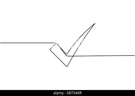 Check mark icon continuous one line drawing and minimalist style ...