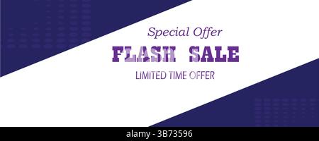 Special offer. Flash sale mega offer in blue color theme. Limited time offer. Best banner design for social media & corporate. EPS file. Stock Vector