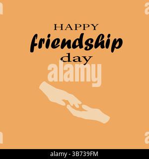Happy International Friendship Day vector illustration with friendship elements on orange background. Poster, banner, greeting card template. Stock Vector