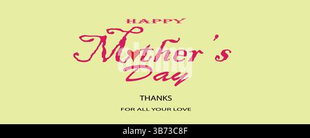 Happy Mother’s Day Greeting Card. Vector Illustration, Banner or Logo Concept. Love Symbols on Golden Background. EPS File. Stock Vector
