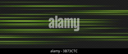 Green horizontal lines with perspective blur produce sense of digital depth and fast transition in a high-tech environment. Stock Vector