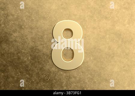 Golden number eight on a textured background, celebrating International Women's Day and female empowerment Stock Photo