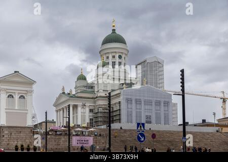 Historical Cathedral under construction in Helsinki Stock Photo