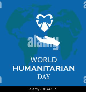 World Humanitarian Day Creative Concept – Posters, Banners, Social Media Designs. Blue Background. Vector Illustration. EPS Editable. Stock Vector