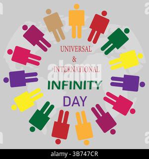 Universal and International Infinity Day design for social media post or banner design. Universal and International Infinity Day background. Stock Vector