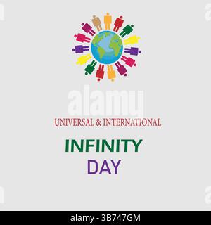 Universal and International Infinity Day Background. EPS Editable File. Celebrate Infinity with Vector Art, Symbols, and Designs. Stock Vector