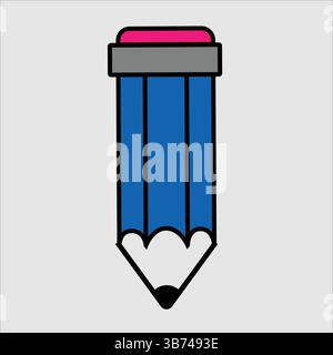 Vibrant Colorful Pencil Icon – Isolated on White Background | Vector Stock Art | Editable EPS File for Creative Designs. Stock Vector