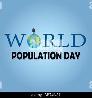 World Population Day creative concept with population growth and world map design for banner, poster, or illustration. EPS 10 file. Stock Vector