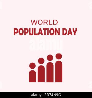 Population Growth Idea Concept, 11 July World Population Day Design for Poster, Banner or Social Media Post. Vector Illustration. EPS File. Stock Vector