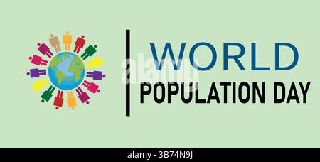 World Population Day Creative Concept Design for Banner, Poster, or Social Media Post – Editable EPS File for Awareness Campaigns. Stock Vector