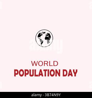 World map idea concept, 11 July World Population Day design for poster, banner or social media post. Vector illustration. EPS file. Stock Vector
