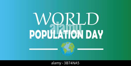World Population Day creative concept design featuring a world map, perfect for banners, posters, and social media posts. EPS editable file included. Stock Vector