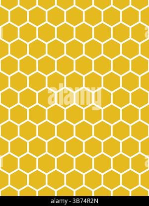 abstract seamless pattern: honey color honeycombs texture against white background Stock Photo