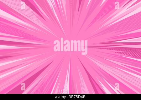 Pink comic book background. Pop art halftone style background for magazine, cover, ad, banner, websites Stock Vector