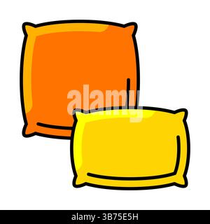 Pillows for sleep icon. Home decor element thin line illustration. Stock Vector