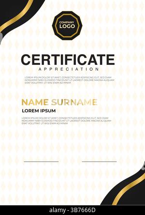 Certificates of appreciation template design with luxury badge. For award, business, and education needs. Diploma vector template Stock Vector