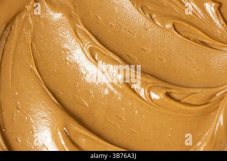 Detailed Peanut Butter Texture. Macro Food. Stock Photo