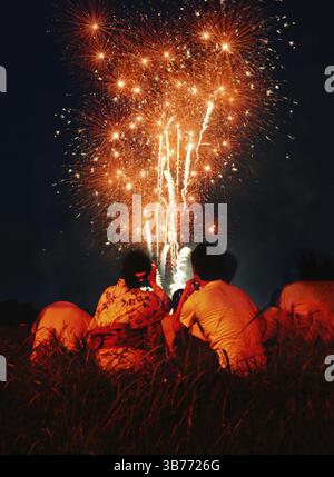 Fireworks image. Shooting Location: Yokohama-city kanagawa prefecture Stock Photo
