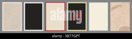 Vintage Old Textured Photo Paper A4 format. Grunge background. Vector isolated illustration Stock Vector