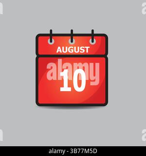 Red color Calendar Set Desk Calendar template design. One day with the month and date on it for a company's office table calendar | Illustration Stock Vector