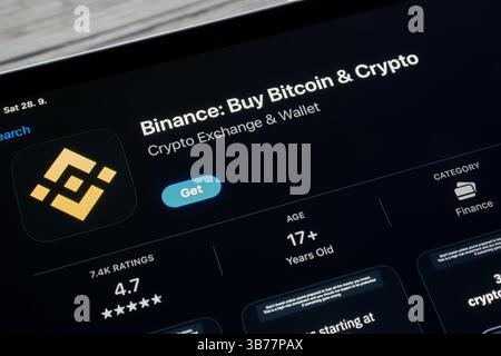 Binance app in the apple App Store seen on an iPhone 12 screen Stock Photo  - Alamy