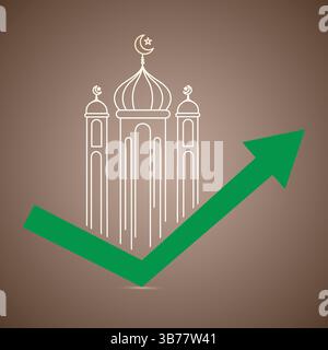 Unique Mosque logo line art | Illustration Stock Vector