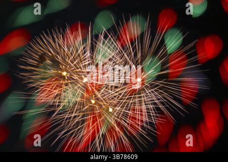 Summer fireworks (abstract photo). Shooting Location: Nishi -ku, Yokohama Stock Photo