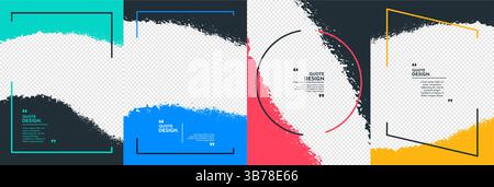Vector grunge overlay. Hand drawn abstract frame set. Ink brush strokes mess. Design for flyer, poster, invitation, gift card, coupon, book cover Stock Vector