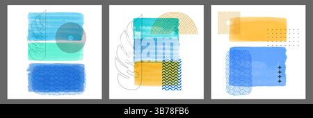 Vector illustration. Abstract contemporary aesthetic backgrounds. Design for social media template, web banner, blog post, cover. Wall decor. Modern Stock Vector