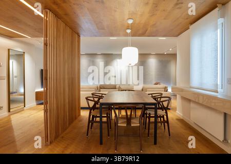 Dining room, interior design, Home, Basque Country, Spain. Stock Photo