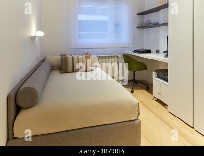 Bedroom, interior design, Home, Basque Country, Spain. Stock Photo