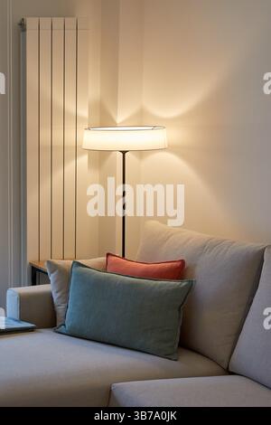Sofa, Living room, interior design, Home, Basque Country, Spain. Stock Photo