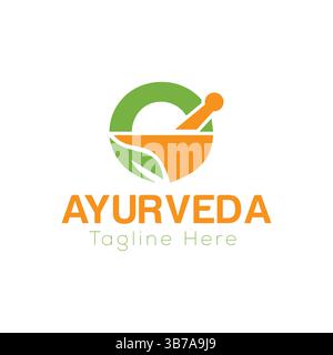 Initial Letter O Ayurveda Eco Logo Design, Pharmacy Concept Vector Template Stock Vector