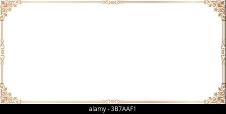 decorative corner element Elegant Gold Ornate Frame border on a white backgrounds for Certificates and Invitations, certificate of completion template Stock Vector