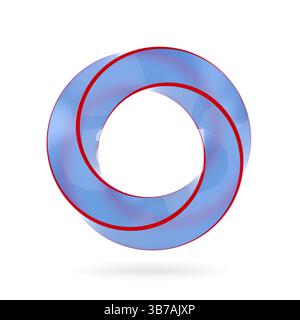 Mobius strip ring on white background. Isolated 3D illustration Stock Photo
