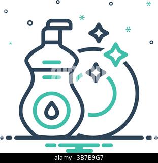 Icon for dishwashing liquid, dishwashing Stock Vector