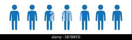 Silhouette People Icon Set for Human Resources, Social, or Demographic Design Projects Stock Vector