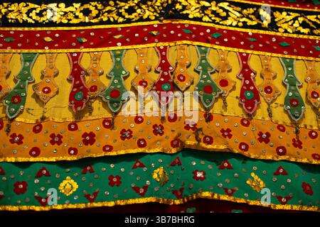 Traditional decorative fabric ornament of Banjar tribe culture, usually from Banjarmasin, South Kalimantan Stock Photo
