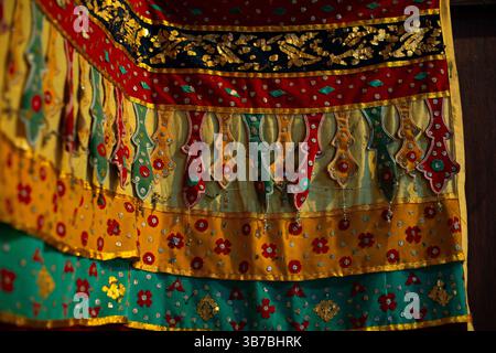 Traditional decorative fabric ornament of Banjar tribe culture, usually from Banjarmasin, South Kalimantan Stock Photo