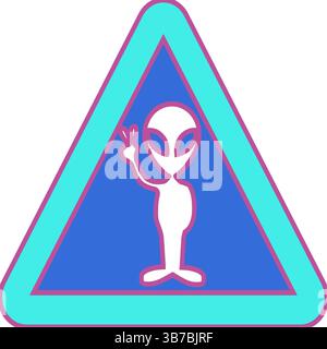 Alien Warning Sign Vector Illustration - Unique and Eye-Catching Design Stock Vector