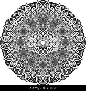 Beautiful floral pattern mandala art isolated on a white background, decoration element for meditation poster, yoga, banner, henna, invitation, cover Stock Vector