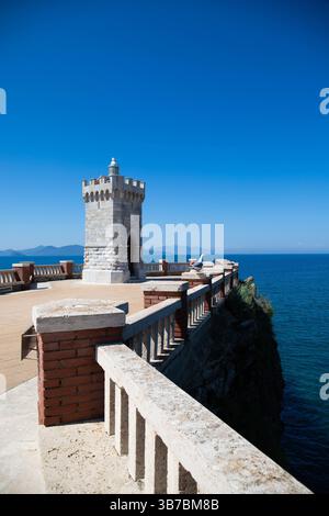 The Lighthouse Tower Of Piazza Bovio In Piombino At Sunset Scenic View The Lighthouse Tower Of Piazza Bovio In Piombino At Sunset Scenic View