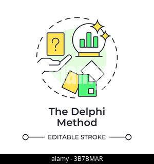 Delphi method multi color concept icon Stock Vector